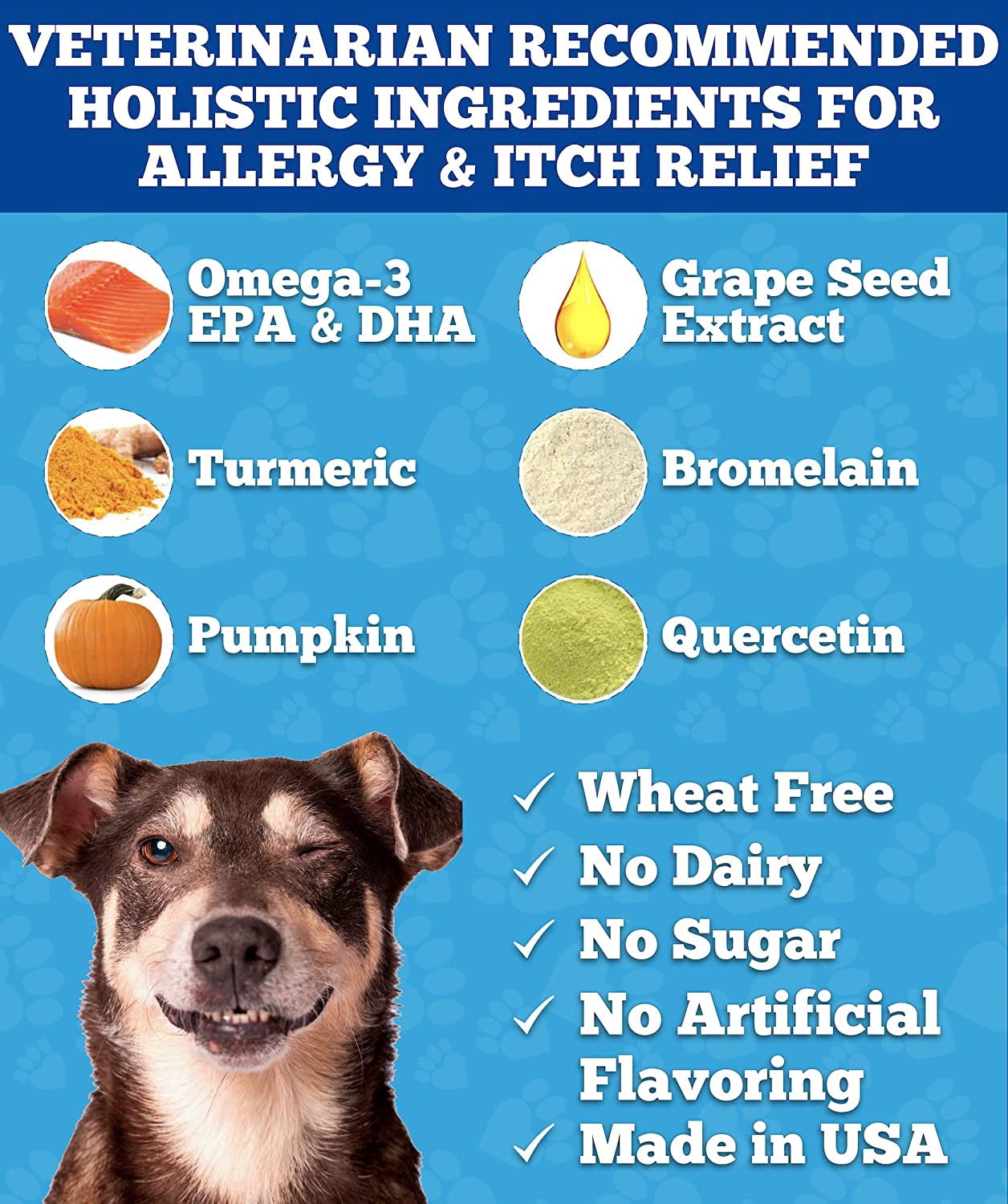 Well Loved Dog Allergy Chews, Itch Relief for Dogs, Hot Spot, 120 Chews