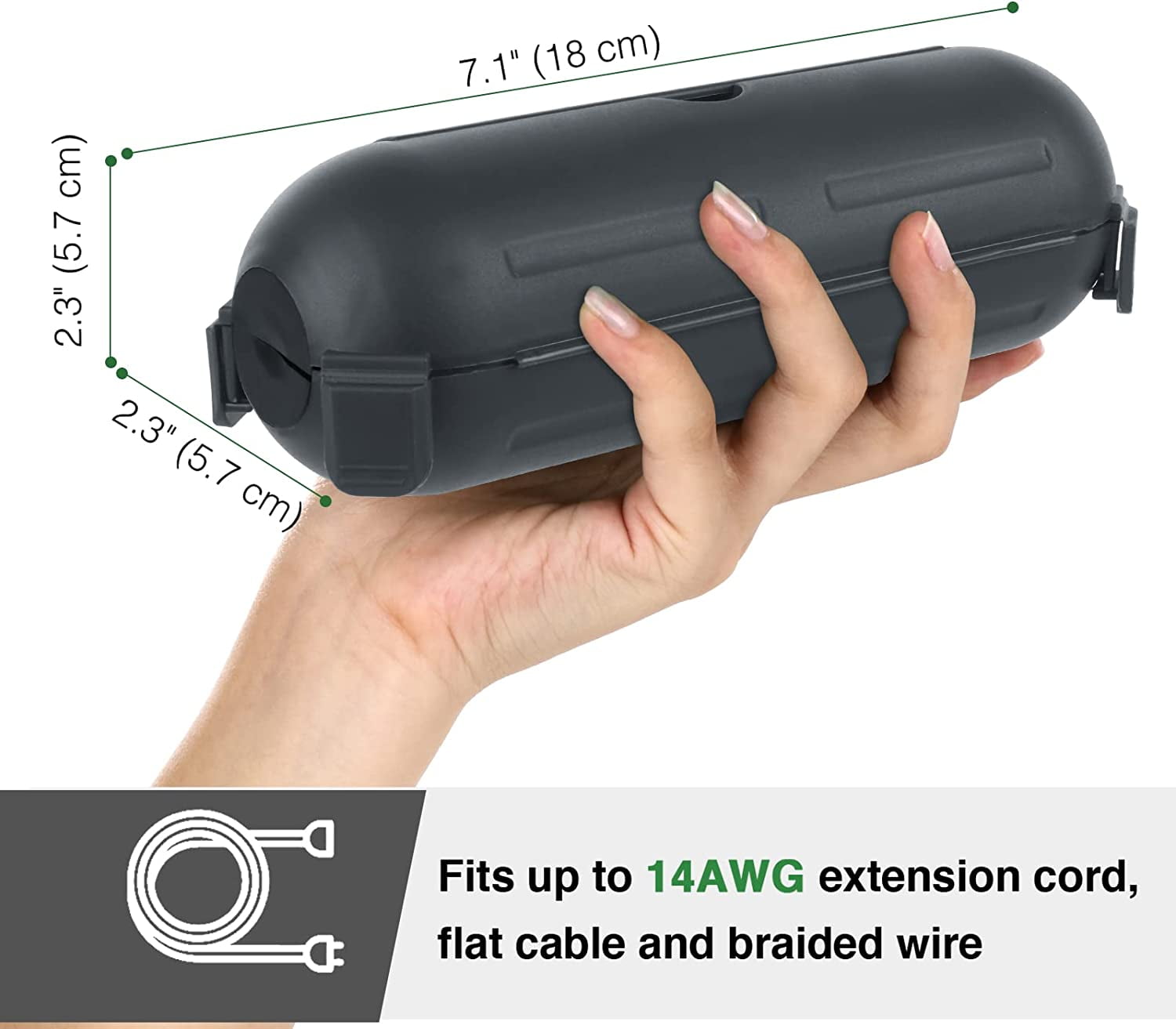 Outdoor Extension Cord Safety Cover with Waterproof Seal, Weatherproof Electrical Connection Box to Protect Outdoor Outlet, Plug, Socket, Christmas Holiday Decoration Light
