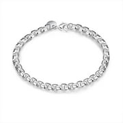 New Fashion Jewelry 925 Sterling Silver Round Lattice Chain Bracelet for Women Gift Hand Jewelry