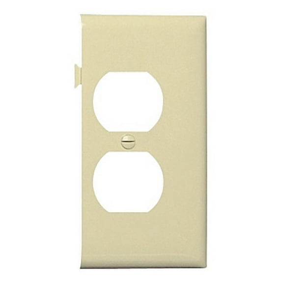Pass and Seymour PJSE8I Ivory Semi-Jumbo Duplex Receptacle Sectional End Wall Plate