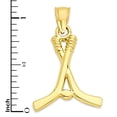 thumbnail image 2 of Golden Fire Solid 10k Gold Hockey Sticks Pendant Necklace - Sports Jewelry Gifrs for Women and men, 2 of 5