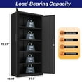 thumbnail image 3 of NICEGDLT Metal Tall Storage Cabinet with Doors and Adjustable Shelves,70.8" Lockable Garage Storage Cabinet,Black Storage Cabinet with Lock for Home Office,Garage,School, 3 of 8