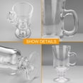 thumbnail image 4 of 8oz coffee mug, glass mugs with handle, clear mugs with handle, glass mug beer tea mug, high base latte mugs, set of 8 irish coffee mugs, 4 of 8