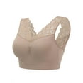 thumbnail image 4 of Ochine Women's T Shirt Bra Wirefree V Neck Bra Lace Trim Underwear Tank Top,Full Cup,M-3XL, 4 of 4