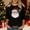 Black, variant on asdoklhq Long Sleeve Tops Christmas Ladies' Christmas Round Neck 3/4 Sleeve T-shirt Shirt Red L