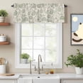 thumbnail image 3 of Farmhouse Sage Green Floral Window Valance for Kitchen, Linen Boho Paisley Flower Rustic Rod Pocket Short Curtain for Small Windows, Light Filtering Decorative Valance, 42 x 12 Inch, 1 Panel, 3 of 9