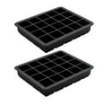thumbnail image 1 of 2 piezas de 20 cavidades, cubos cuadrados, bandeja para moldes de hielo, molde para hacer bolas de hielo, bandeja flexible de silicona para hielo para cócteles de whisky (negro), 1 of 4