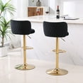thumbnail image 2 of Resenkos Velvet Bar Stools Set of 2 with Footrest, Counter Stools for Bar Bistro Dining Room Kitchen, Black, 2 of 9