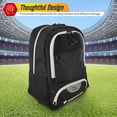 thumbnail image 5 of Vizari 'Avila' Soccer Backpack | Versatile Multiple Sports Bag for Ultimate Convenience | For Kids and Adults - BLACK/WHITE, 5 of 6
