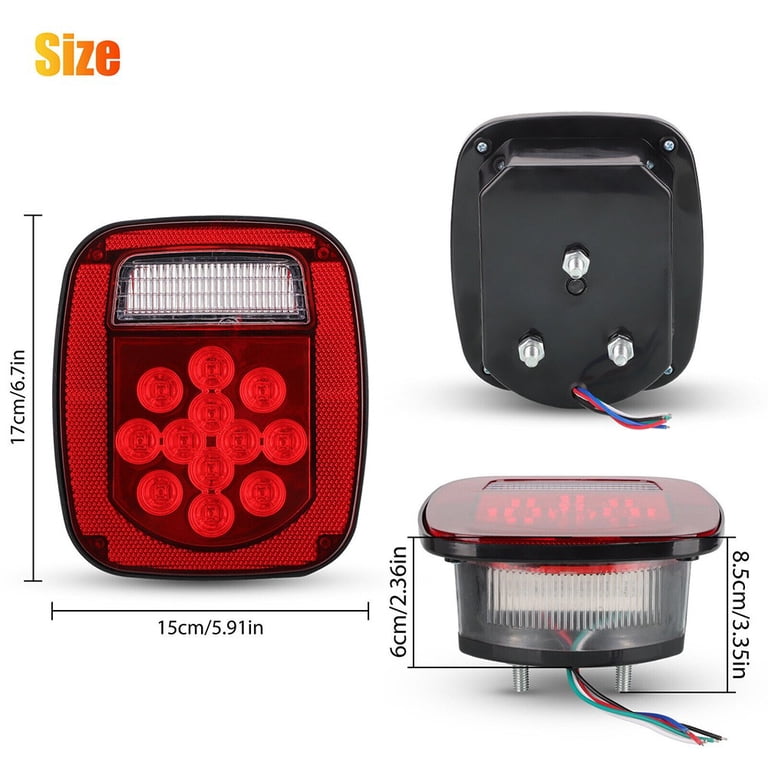 39 Led Tail Lights Brake License Plate Lamps For Jeep Wrangler Tj Cj T
