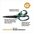Fiskars NonStick Student Scissors, 7", Pointed, School Supplies for