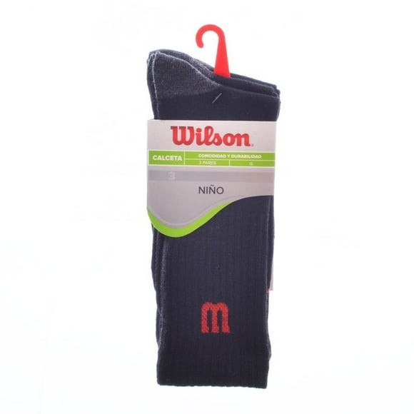 Calcetas Wilson para Hombre, 3 Pares Negro Talla G