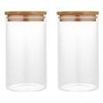 thumbnail image 2 of Glass Storage Jar With Lids 2Pcs Bamboo Lid Sealed Jars Ideal For Food Storage 7.86X3.34X3.34IN Insect Proof Container, 2 of 4