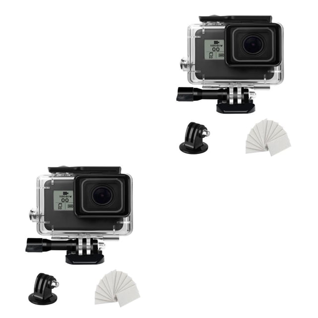 Matsuzay Reemplazo para hero5 hero6 hero7 Diving 45m Funda impermeable Carcasa Protección subacuática Shell Box Cover negro 2piezas