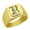 Gold, variant on Initial Royal Letter R Monogram Stainless Steel Signet Ring