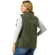 thumbnail image 5 of Women's Plus Size Utility Vest Stand Collar Cargo Pocket Drawstring Waist Sleeveless Jacket ArmyGreen 1X, 5 of 7