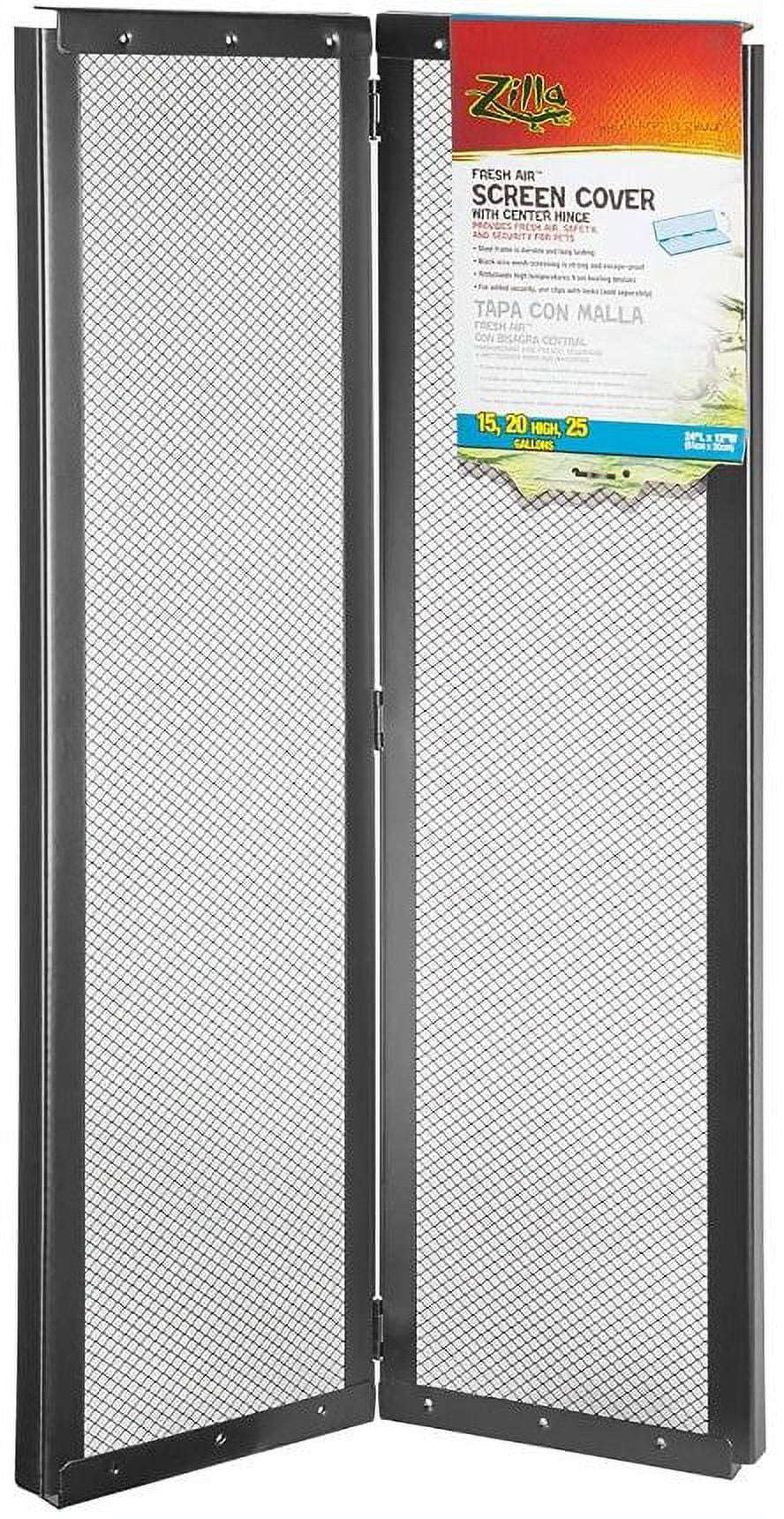 Zilla Fresh Air Screen Cover with Center Hinge 24 x 12 Inch [Reptile