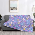 thumbnail image 6 of Throw Blanket for Couch Sofa and Bed, Butterflies And Flowers Soft Plush Throw Blanket, Fuzzy Cuteness Comfy Warm Washable Flannel Blanket Throws for All Season, 6 of 8