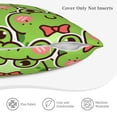 thumbnail image 5 of Bingfone Cute Green Frog Linen Throw Pillow Covers Cushion Case Pocket Button Vintage Farmhouse Pillowcase For Sofa Couch Bed 20"X20", 5 of 9