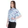 thumbnail image 3 of Moomaya WoMen's Printed Top Collar Neck Button-Down Shirt Short Sleeve Tunic, 3 of 8