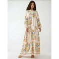 thumbnail image 6 of Printed V-Neck Maxi Dress with Button Detail, 6 of 6