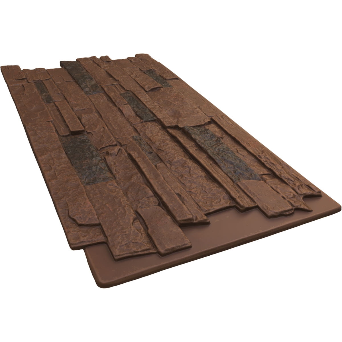 Ekena Millwork 49"W x 25.50"H x 1.25"D Acadia Ledge Stacked Stone, StoneWall Faux Stone Siding Panel, Canyon Brown