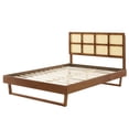 thumbnail image 3 of Platform Bed Frame, Queen Size, Wood, Brown Walnut, Modern Contemporary Urban Design, Bedroom Master Guest Suite, 3 of 9