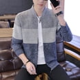 thumbnail image 4 of Cárdigan con cremallera para hombre de otoño e invierno de generación, suéter grueso con forro polar, cárdigan, suéter con cuello alto, abrigo, 4 of 6