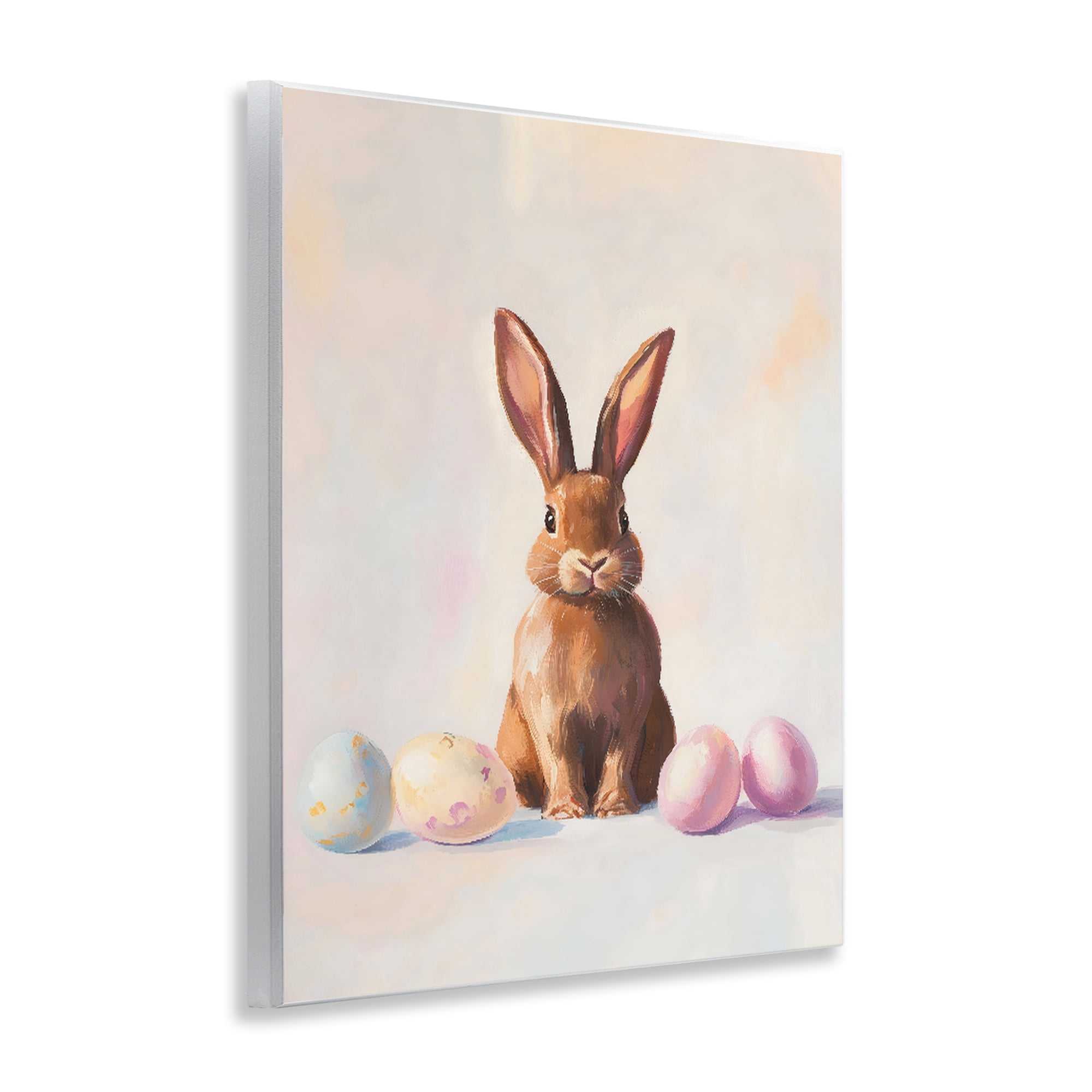 Stupell Industries Easter Bunny with Pastel Eggs Wall Plaque Art, design by The Prints Vibe