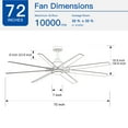 thumbnail image 3 of Wellspeed 72 in. 8-Blade Windmill Brushed Nickel Smart Indoor Ceiling Fan with Smart APP Control, 3 of 16