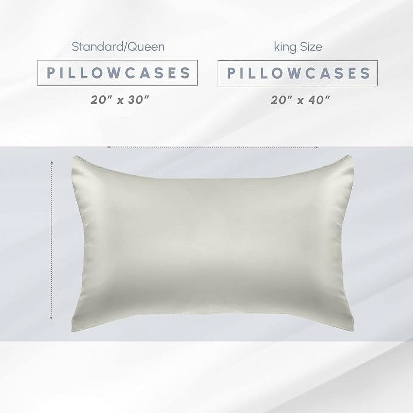 Cooling Viscose Satin Pillowcase 4-Pack Set with Hidden Zipper Closure,Standard/Queen, Light Jade