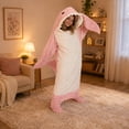 thumbnail image 3 of LEKWK Shark Blanket Hoodie Onesie Adult Funny Animal Onesie Cozy Flannel Shark Sleeping Bag Fleece Jumpsuit Pajamas Halloween Cosplay Costume, 3 of 7
