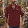 thumbnail image 4 of Men's Casual Long Sleeve Shirt with Turn-Down Collar, Button Front, and Pockets, 4 of 5