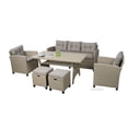 thumbnail image 4 of 6-Pieces Outdoor Patio Wicker Sofa Dining Set, 4 of 4