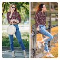 thumbnail image 7 of KLL Daisies Flowers Print Women's Long Sleeve Pajamas with Pants Sleepwear Loungewear 2 Set-XX-Large, 7 of 7