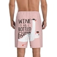 thumbnail image 3 of Bixox Men's Goose Holding Wineglass with Red Wine printed lightweight casual shorts, soft sleep shorts with pockets., 3 of 7