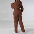 thumbnail image 4 of qolati Tow Piece Outfits for Women 2023 Casual Long Sleeve Cropped Sweatsuit with Jogger Sweatpants Lounge Sets Y2k Hooded Tracksuit with Pockets, 4 of 4