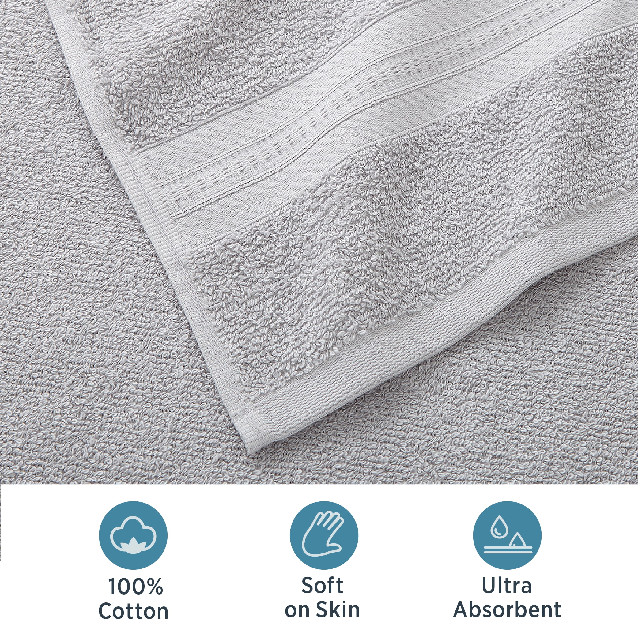 WelHome 2 Piece EVERYDAY USE 100% Cotton Bathroom Towels Set, 450 GSM, 2 Bath towels 27" x 54", Soft Lightweight, Hotels, Spa and Gym – High Rise