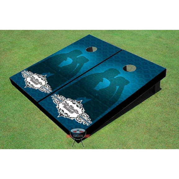 Vintage Kiss Wedding Themed Cornhole Boards