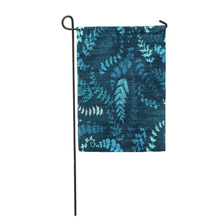 Poglip Abstract Denim Floral Jeans Doodle Leaves Blue Canvas