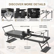 Addwin Foldable Home Pilates Reformer Equipment, Small Reformer for Women Use Studio Gym Yoga