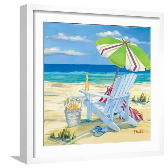 Art.com 5 o'clock Beach II Art Print by Paul Brent, White Frame Wall Art, 21" x 21"