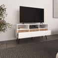 thumbnail image 2 of Depot E-Shop Barrow TV Stand, 3 Drawers, 3 Shelves, White / Natural Oak, 2 of 7