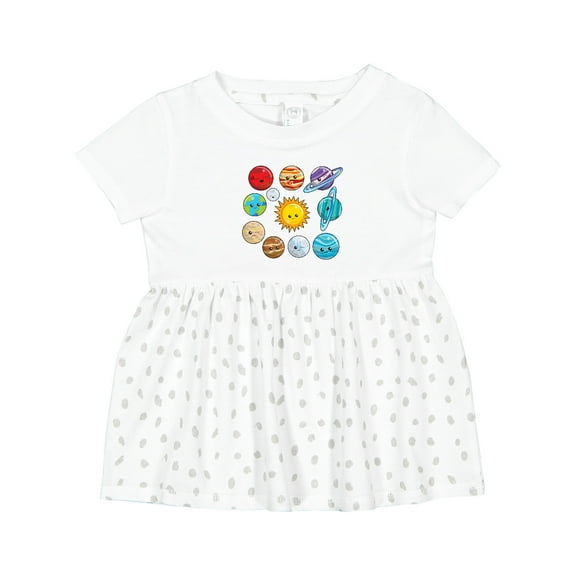 Inktastic Happy Sun Moon and Planets Girls Baby Dress