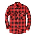 thumbnail image 3 of HAOMEILI Men's Button Down Regular Fit Long Sleeve Plaid Flannel Casual Shirts, 3 of 7