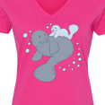 thumbnail image 4 of Inktastic Cute Manatees with Bubbles Women's V-Neck T-Shirt, 4 of 5