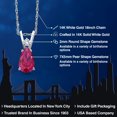 thumbnail image 2 of Gem Stone King 14K White Gold Red Created Ruby and White Created Sapphire Pendant Necklace for Women | 1.04 Cttw | Gemstone July Birthstone | Pear Shape 7X5MM | With 18 inch Chain, 2 of 6