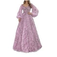 thumbnail image 2 of Idoravan Party Dresses for Women 2023 Fashion Sexy Women V-Neck Bandage Solid Casual Long Sleeve Long Dress, 2 of 6