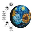 thumbnail image 4 of Naloa Starry Night Sunflower Field PVC Leather Spare Tire Wheel Cover Spare Tire Cover, for Car Truck SUV Camper Trailer Universal Fit(14-17in)-14 inch, 4 of 6