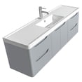 thumbnail image 3 of Wyndham Collection Murano 60'' Single Gray Bathroom Vanity Set with Mirror, 3 of 4